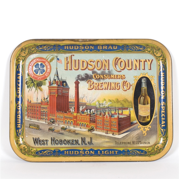 Hudson County Cusmers Brewing Factory Bottle Scene Tray